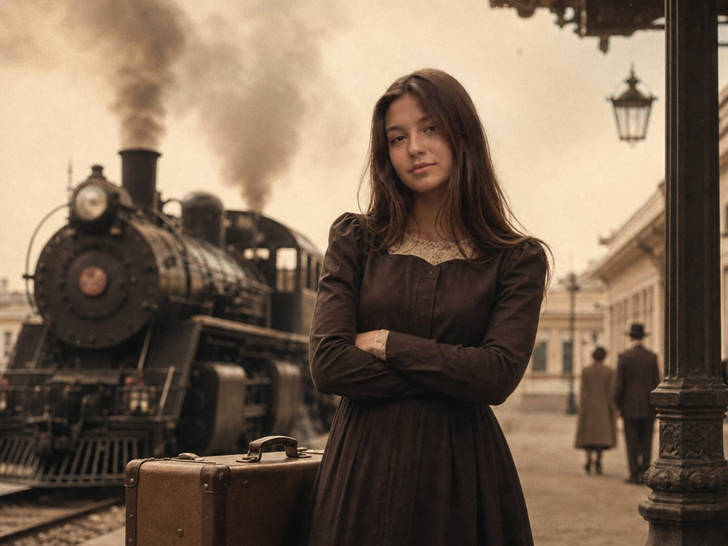 После — фото в стиле Винтажный поезд (пример 4)