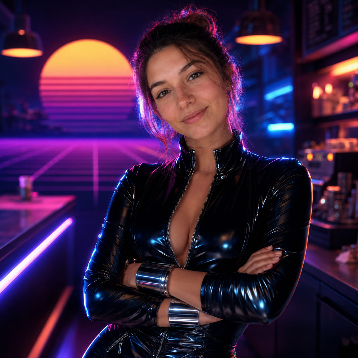 ИИ фотосессия в стиле Неон Retrowave 2026