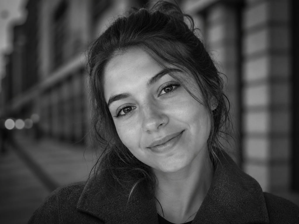 ИИ фотосессия в стиле Минималистичный ч/б портрет